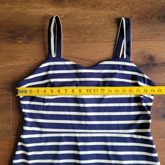 Old Navy Ponte Sheath Dress XL Navy White Stripe Bodycon Sleeveless Stretch - Picture 7 of 16